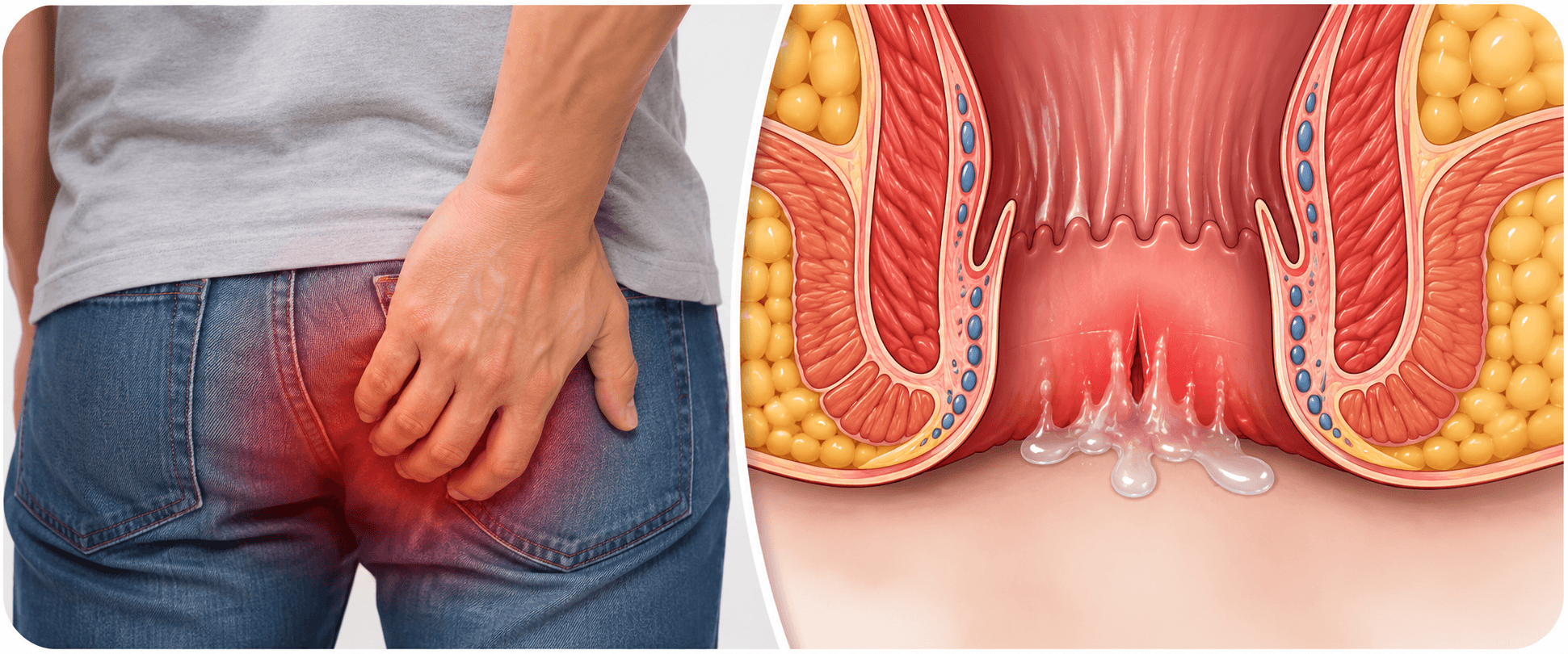 Itching and irritation around the anus caused by piles