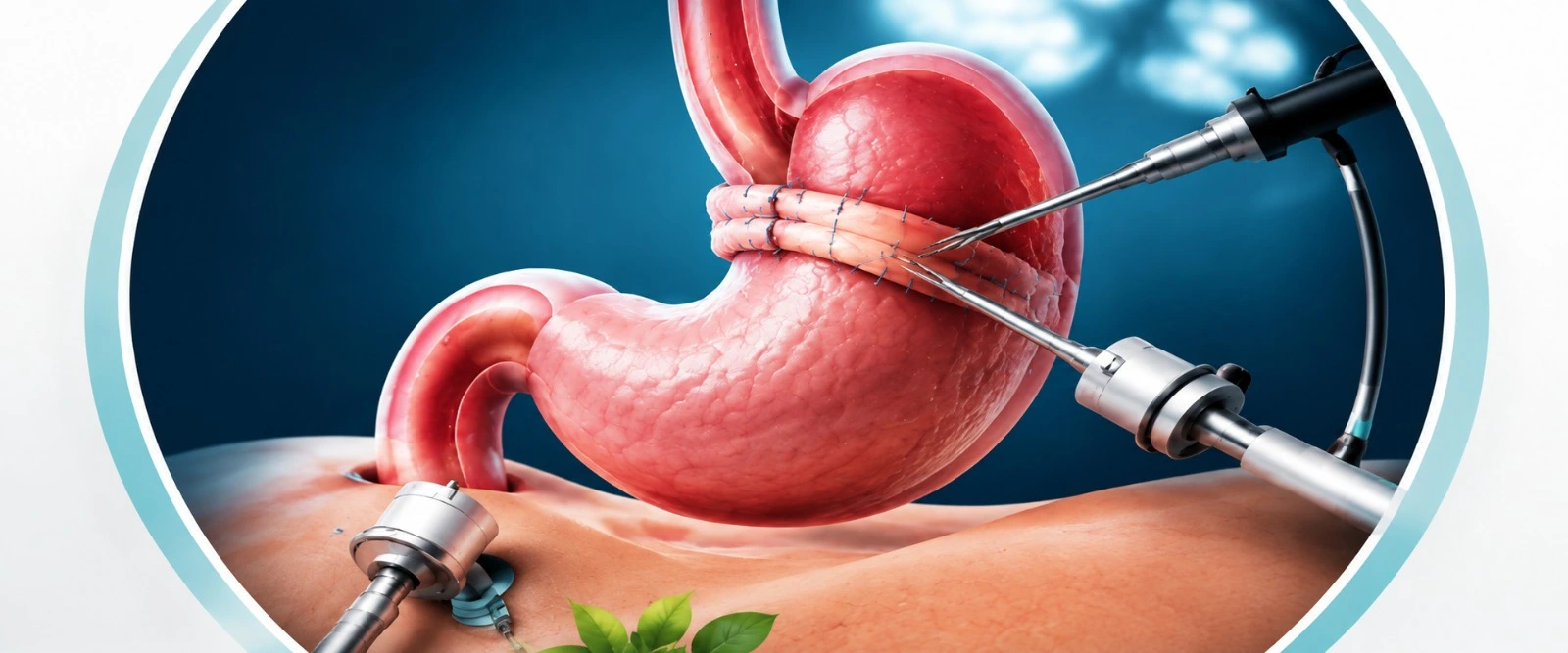 SAGES medical diagram showing laparoscopic Nissen fundoplication surgery for GERD treatment before during and after