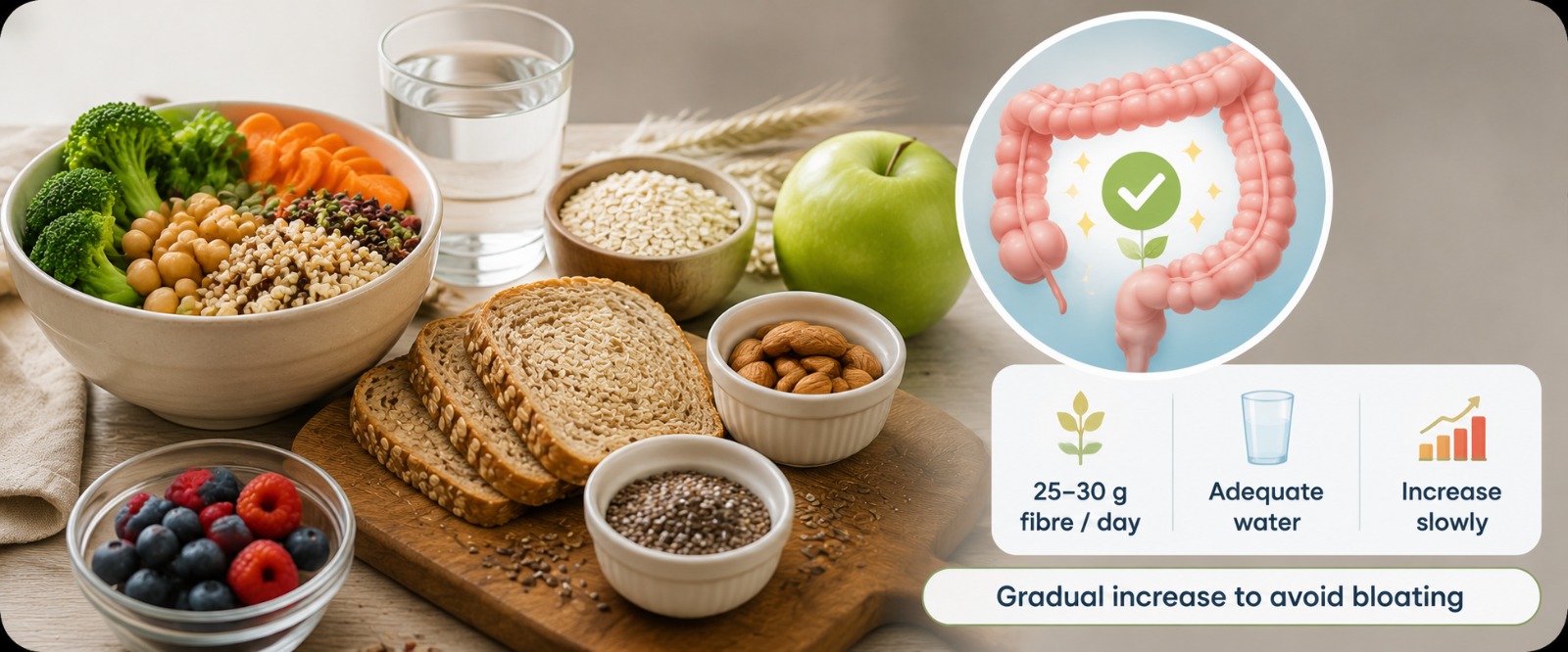 Diet, fluid and fibre intake as a cause of constipation and diarrhoea