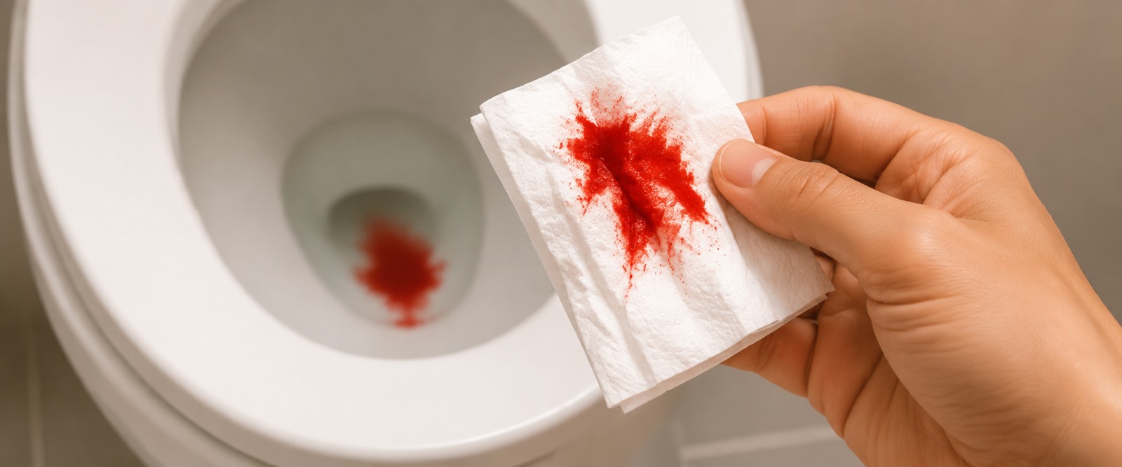 Painless bleeding, a common early symptom of piles