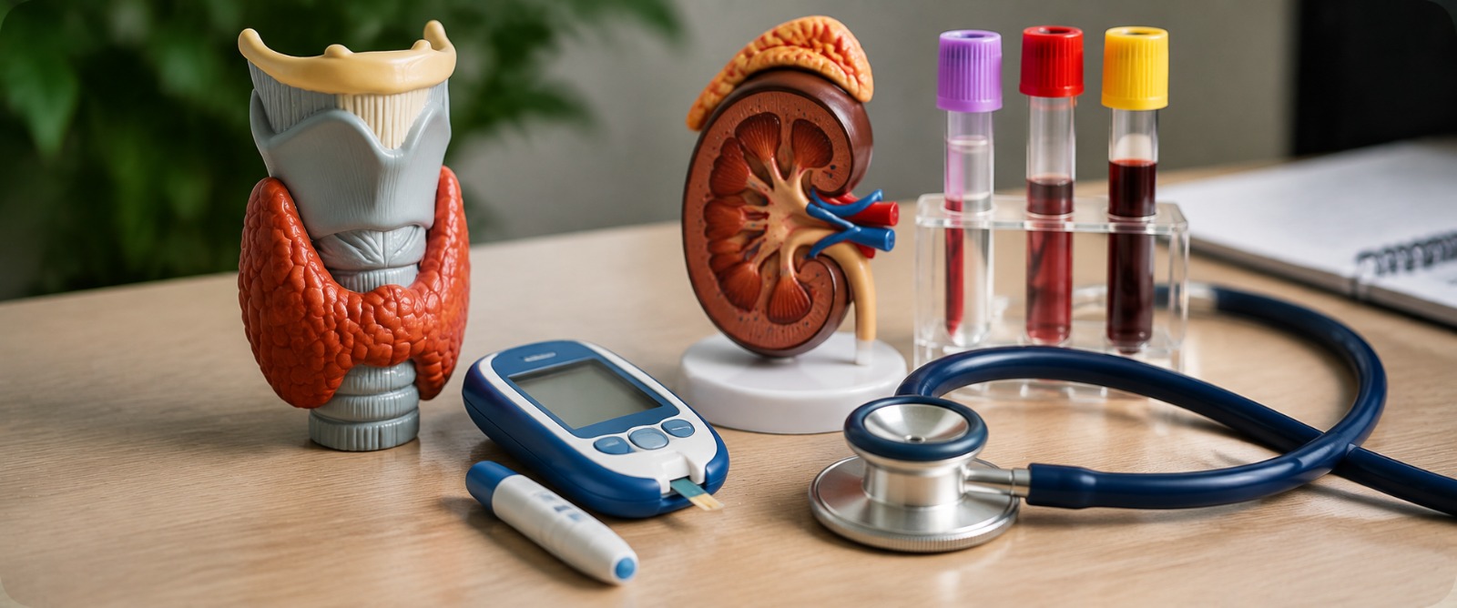 Treating thyroid or diabetes as the underlying cause