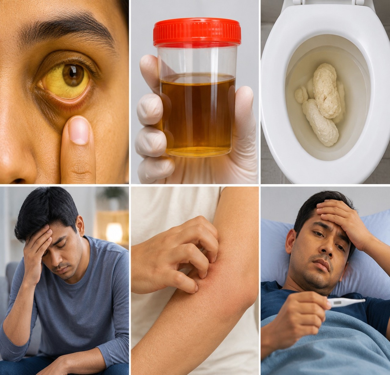 Yellowing of the eyes and skin, the classic sign of jaundice