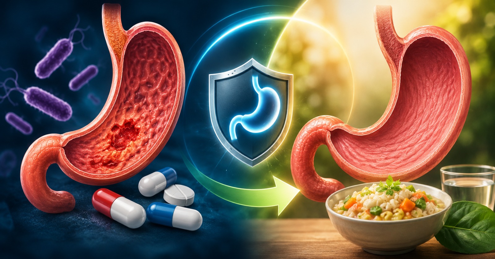Acid control and H. pylori eradication treatment