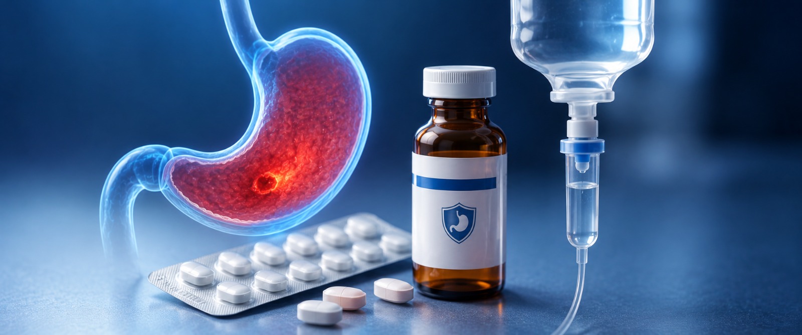 Acid-suppressing medicines for stomach bleeding