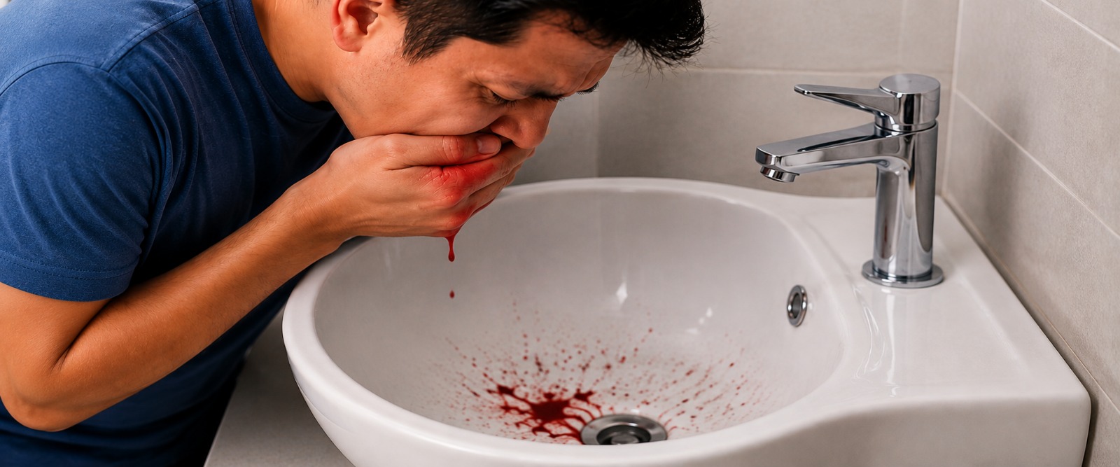 Blood in vomit, a warning sign needing a GI bleeding doctor