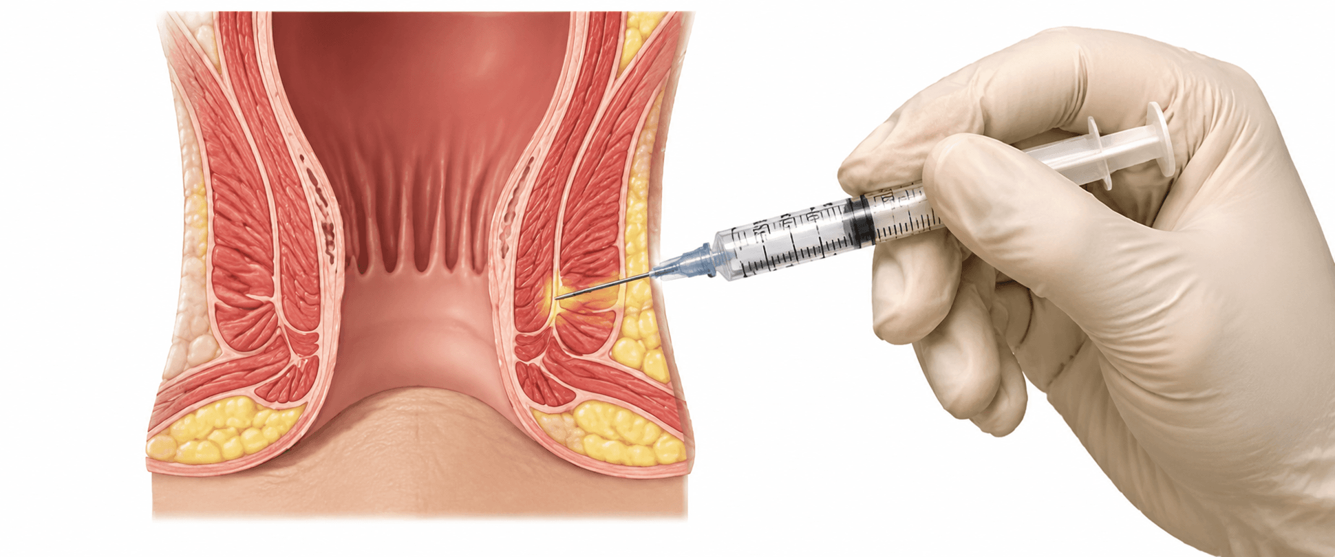 Botulinum toxin injection relaxing the sphincter for a chronic fissure