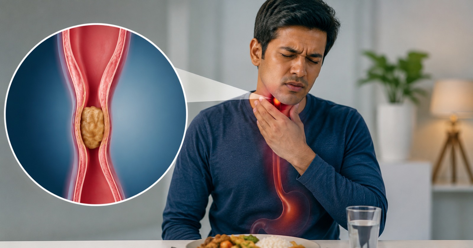 Difficulty swallowing contributing to reduced food intake