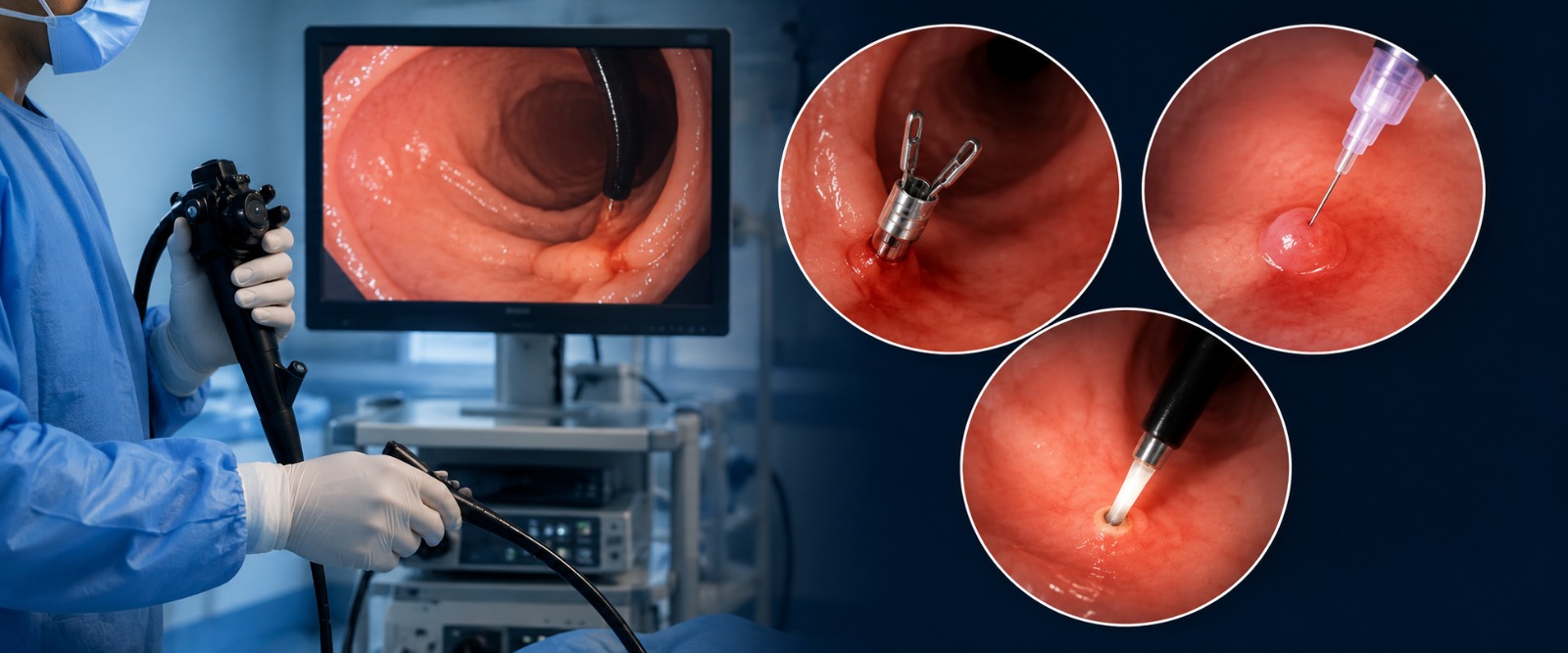 Endoscopic haemostasis to seal a bleeding vessel