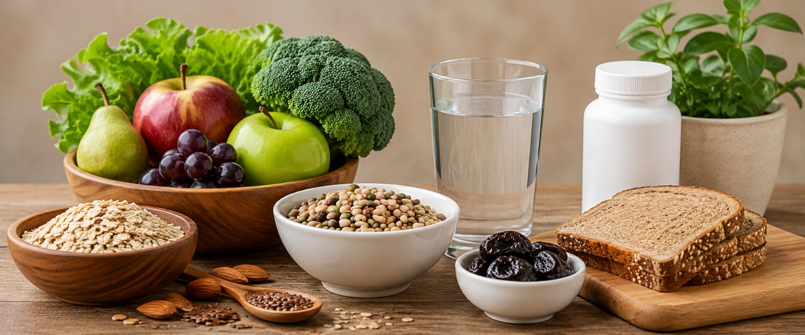 Fibre, fluids and stool softeners for lower GI bleeding