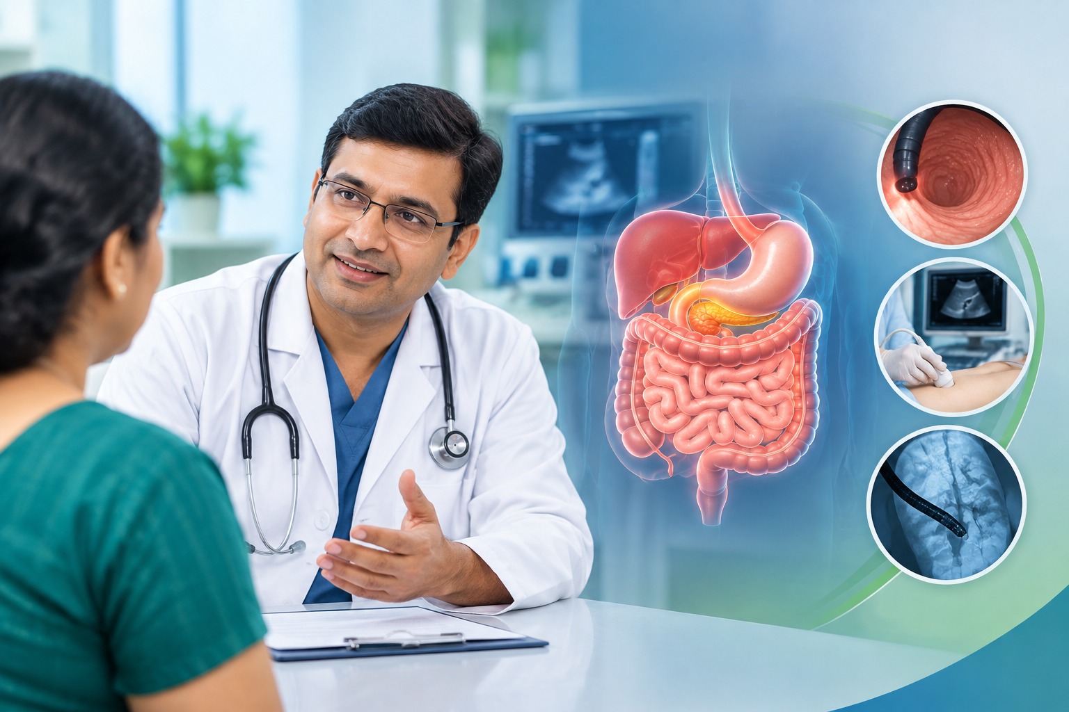 Consultation area at Gokul Gastro & Liver Care, KSR Square, KPHB Colony, Kukatpally, Hyderabad