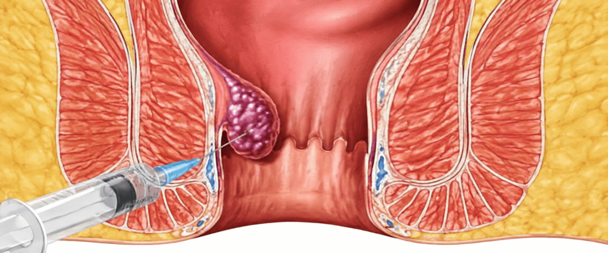 Sclerotherapy injection treatment for small internal piles