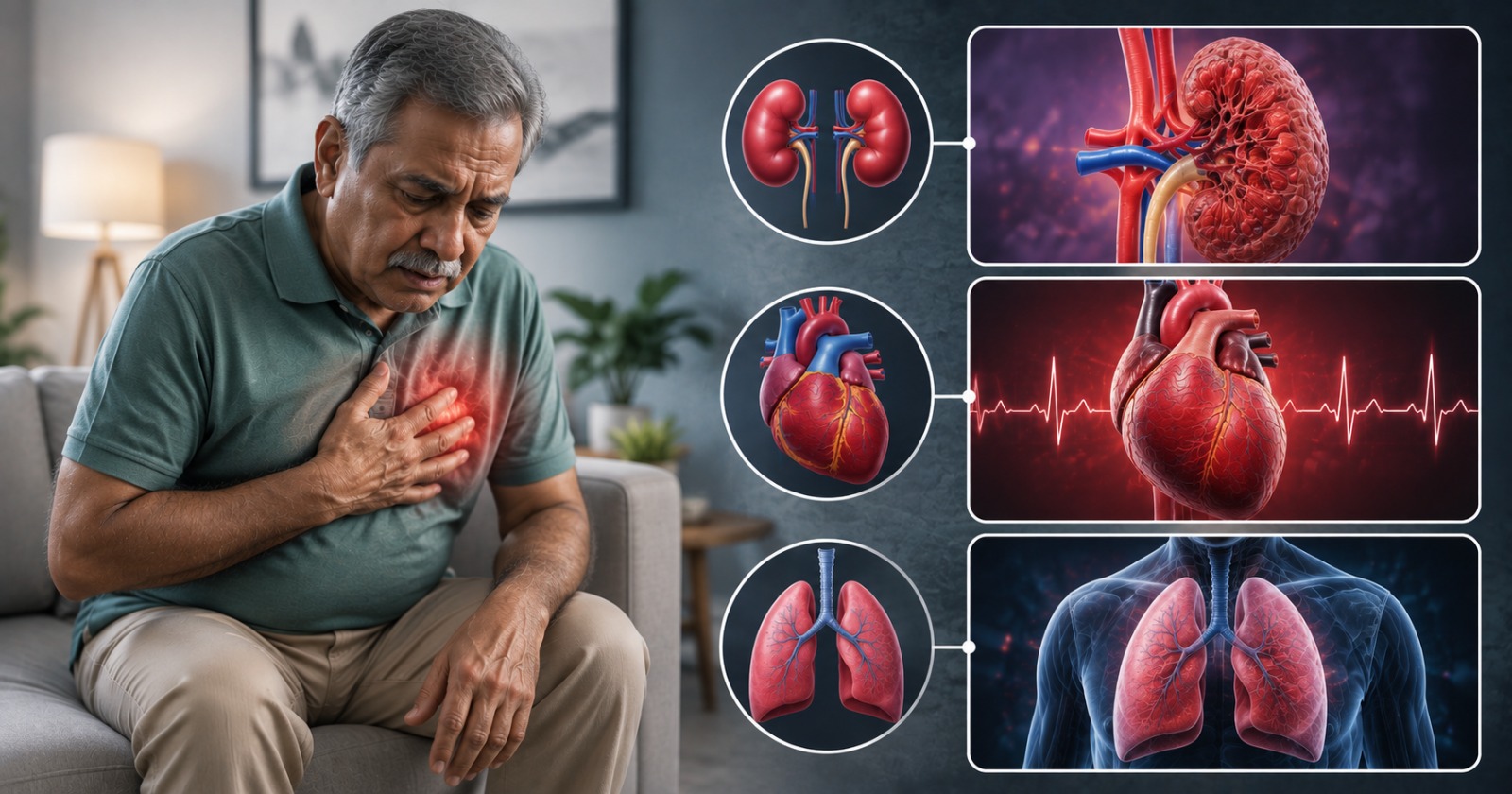Kidney, heart or lung disease affecting nutrition