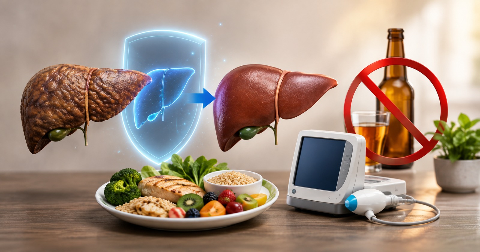 Liver care and alcohol removal for cirrhosis