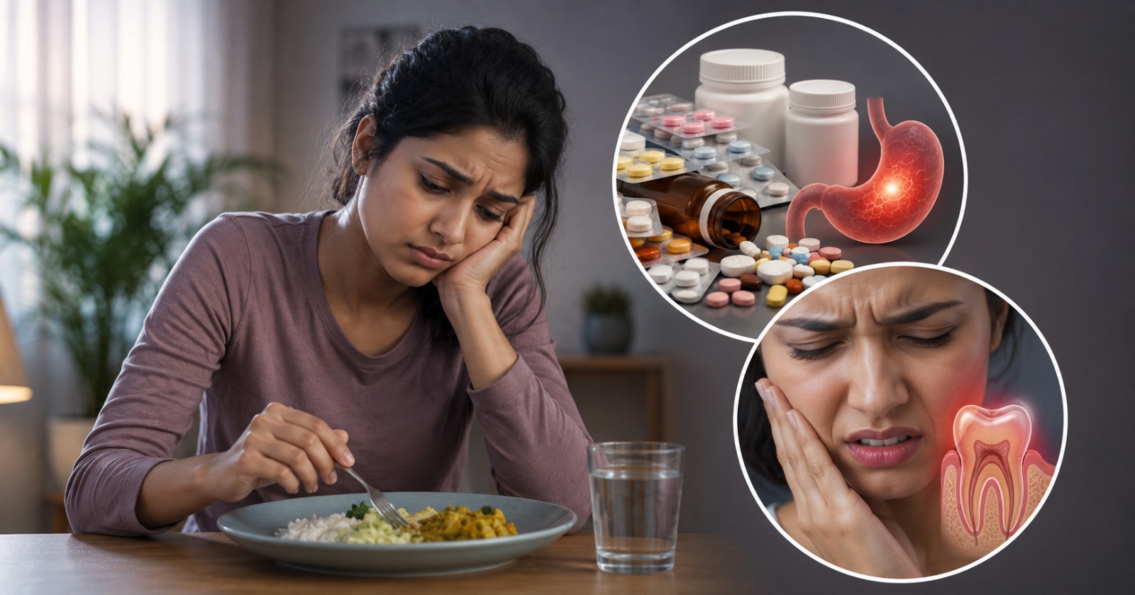 Medicines and dental pain making eating difficult