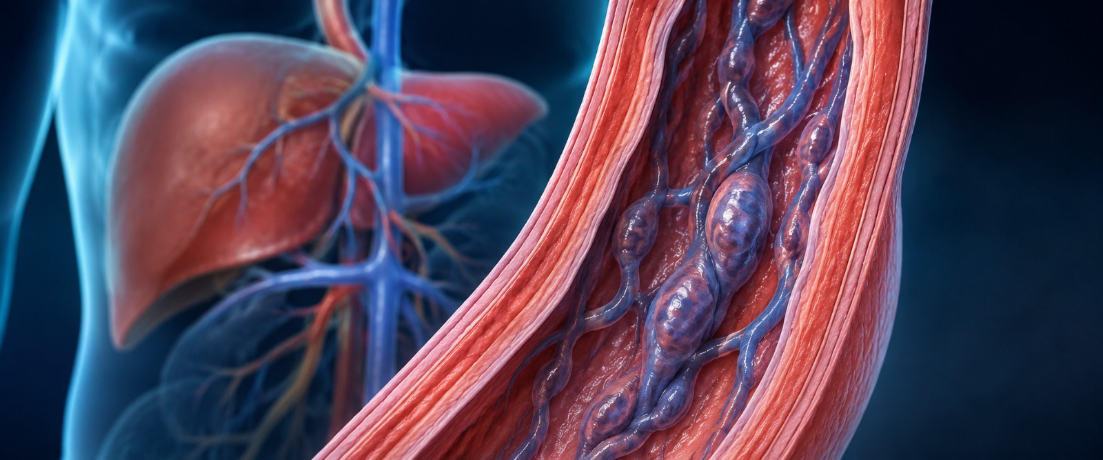 Raised portal pressure behind oesophageal varices