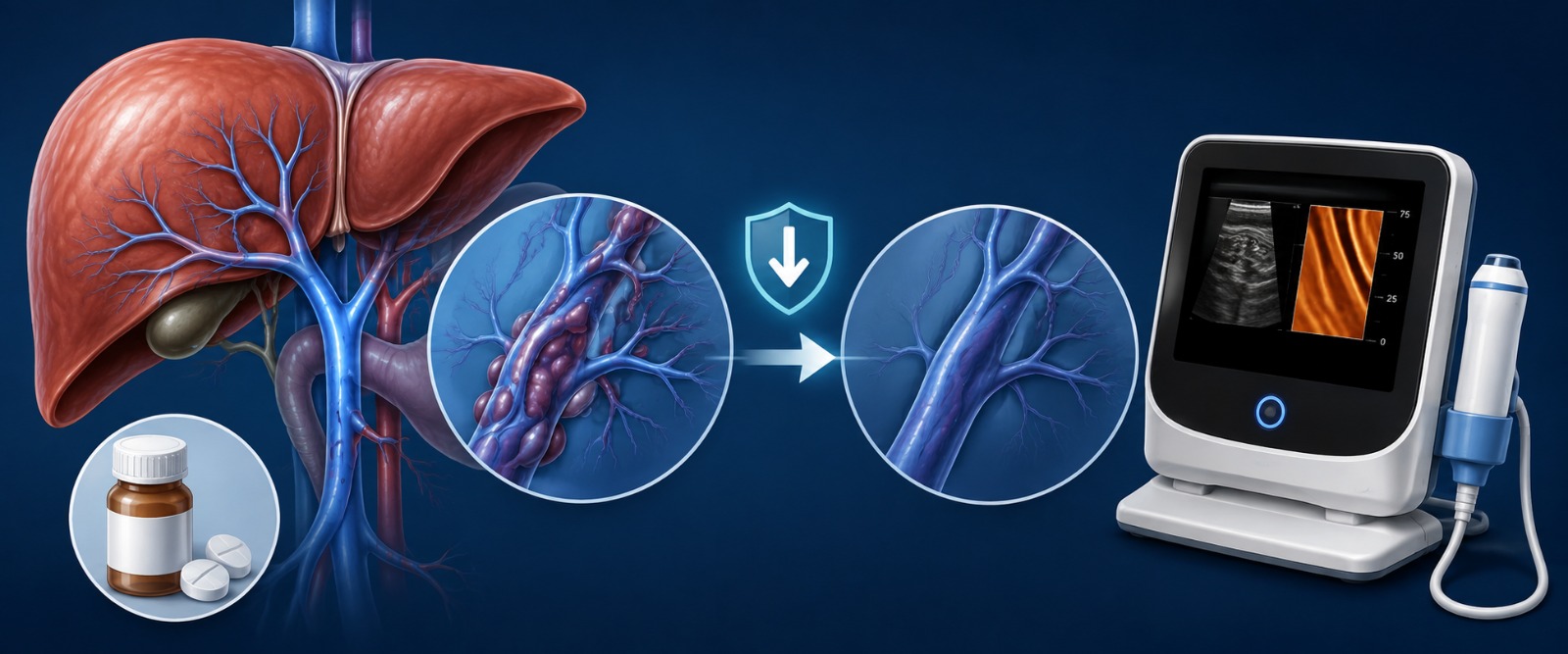 Portal pressure control to reduce variceal bleeding risk